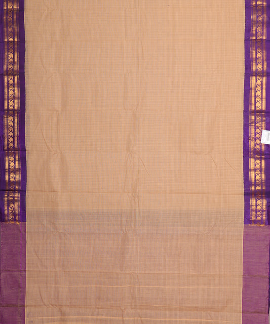 Tortilla brown color handloom Gadwal cotton saree