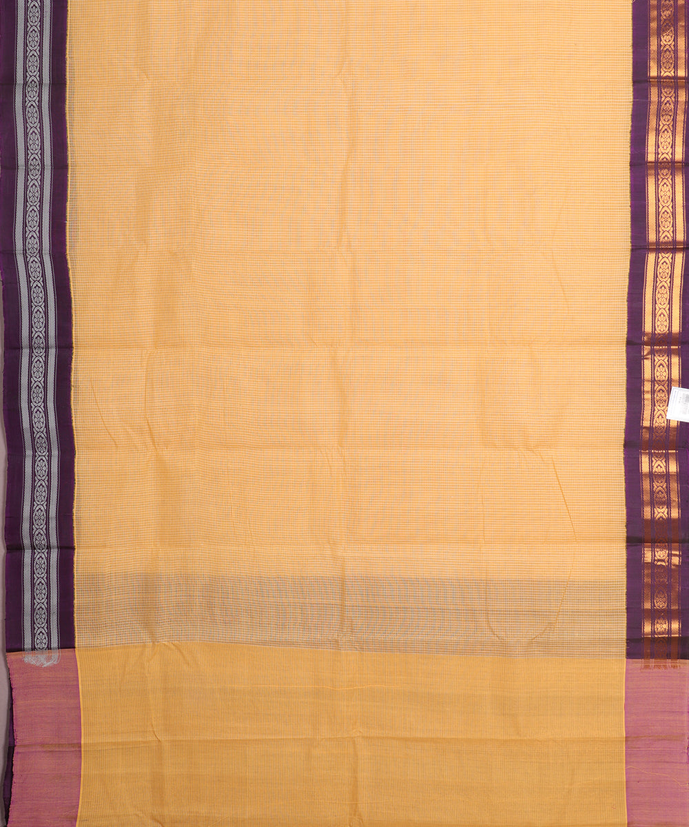 Amber color handloom Gadwal cotton saree