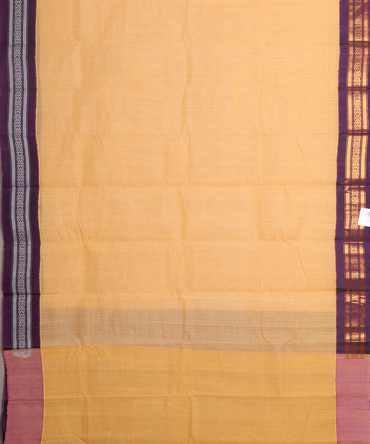 Amber color handloom Gadwal cotton saree