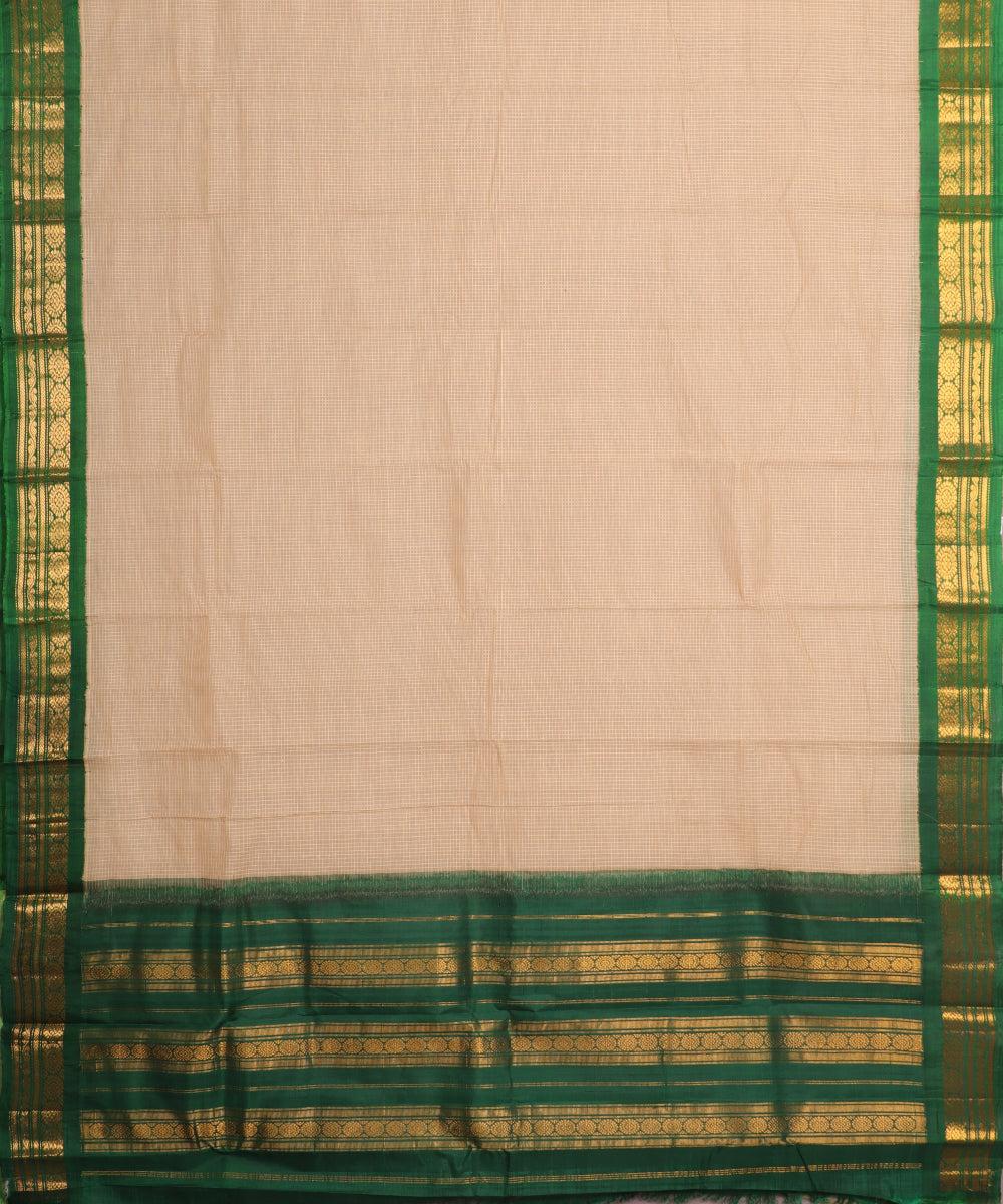 Tortilla brown color handloom Gadwal cotton saree