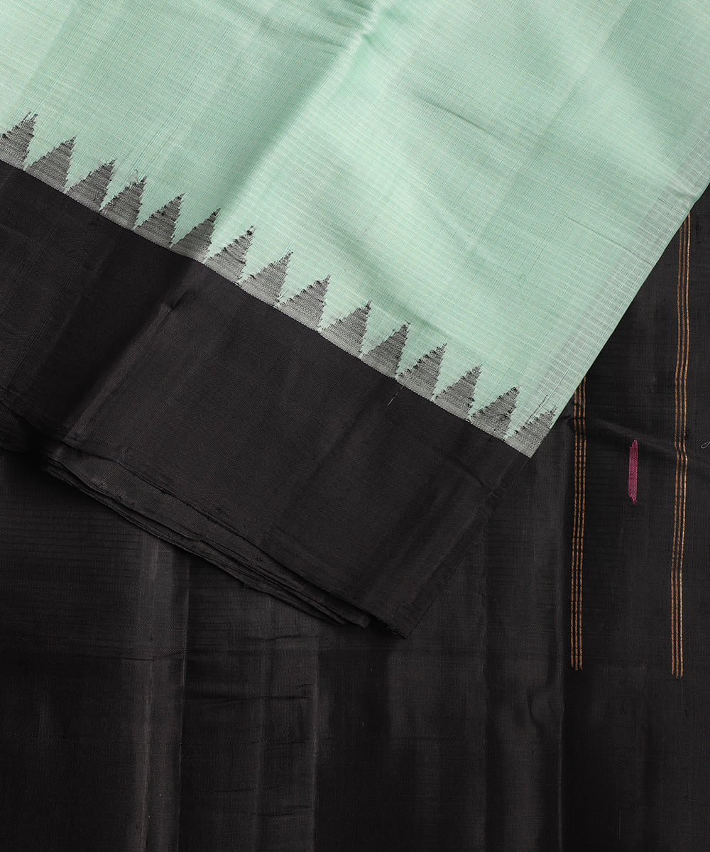Laurel green color handloom Gadwal cotton saree