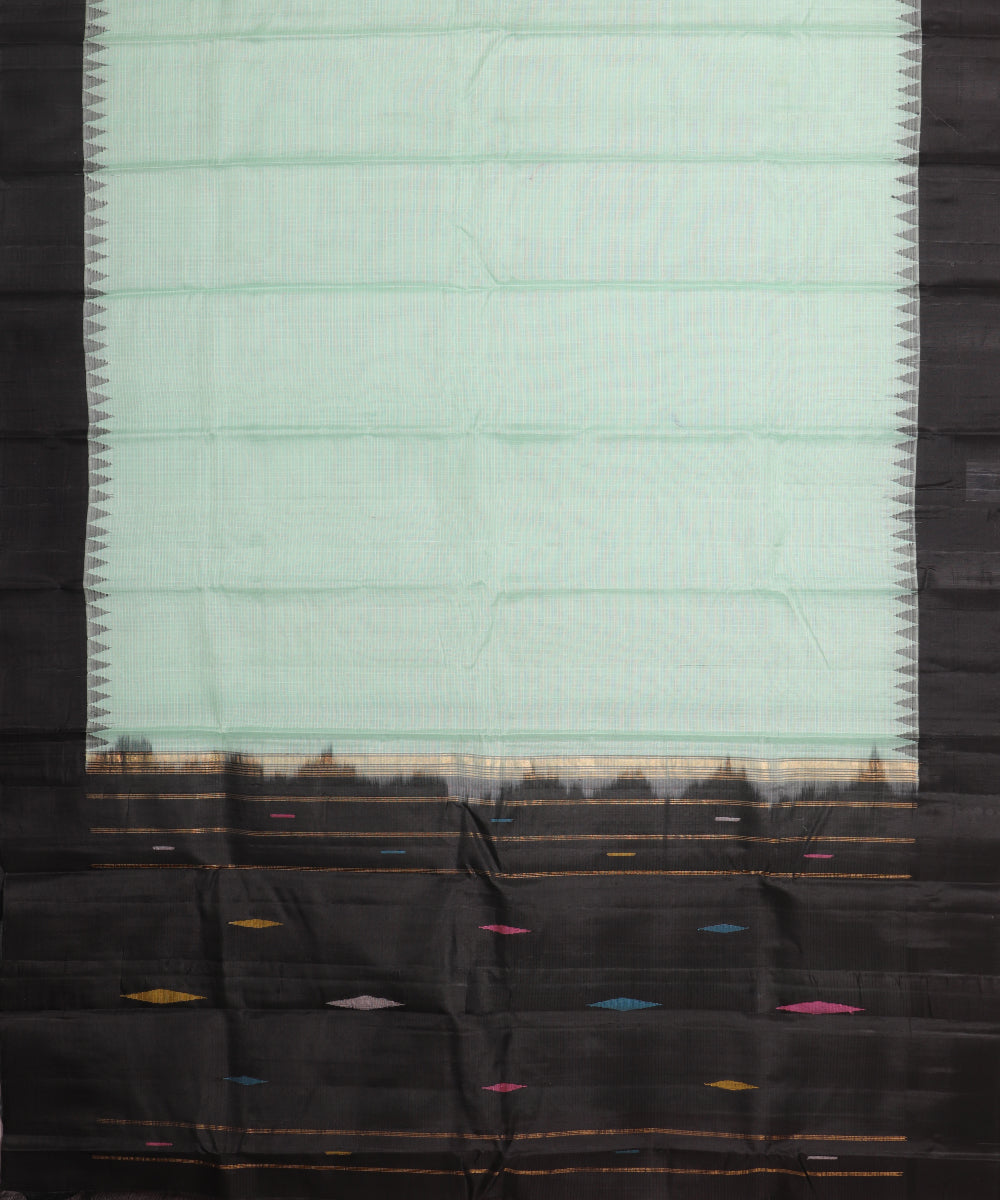 Laurel green color handloom Gadwal cotton saree
