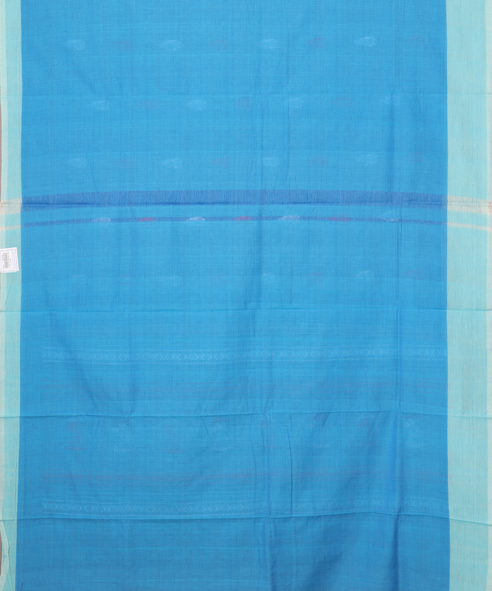 Olympic blue color handloom gollabhama cotton saree