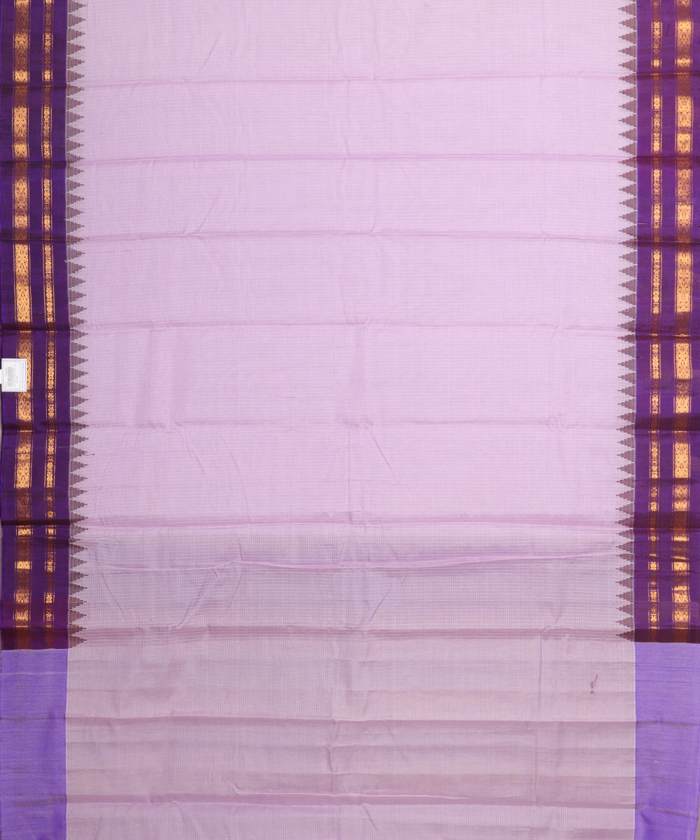 Lavender violet color handloom Gadwal cotton saree