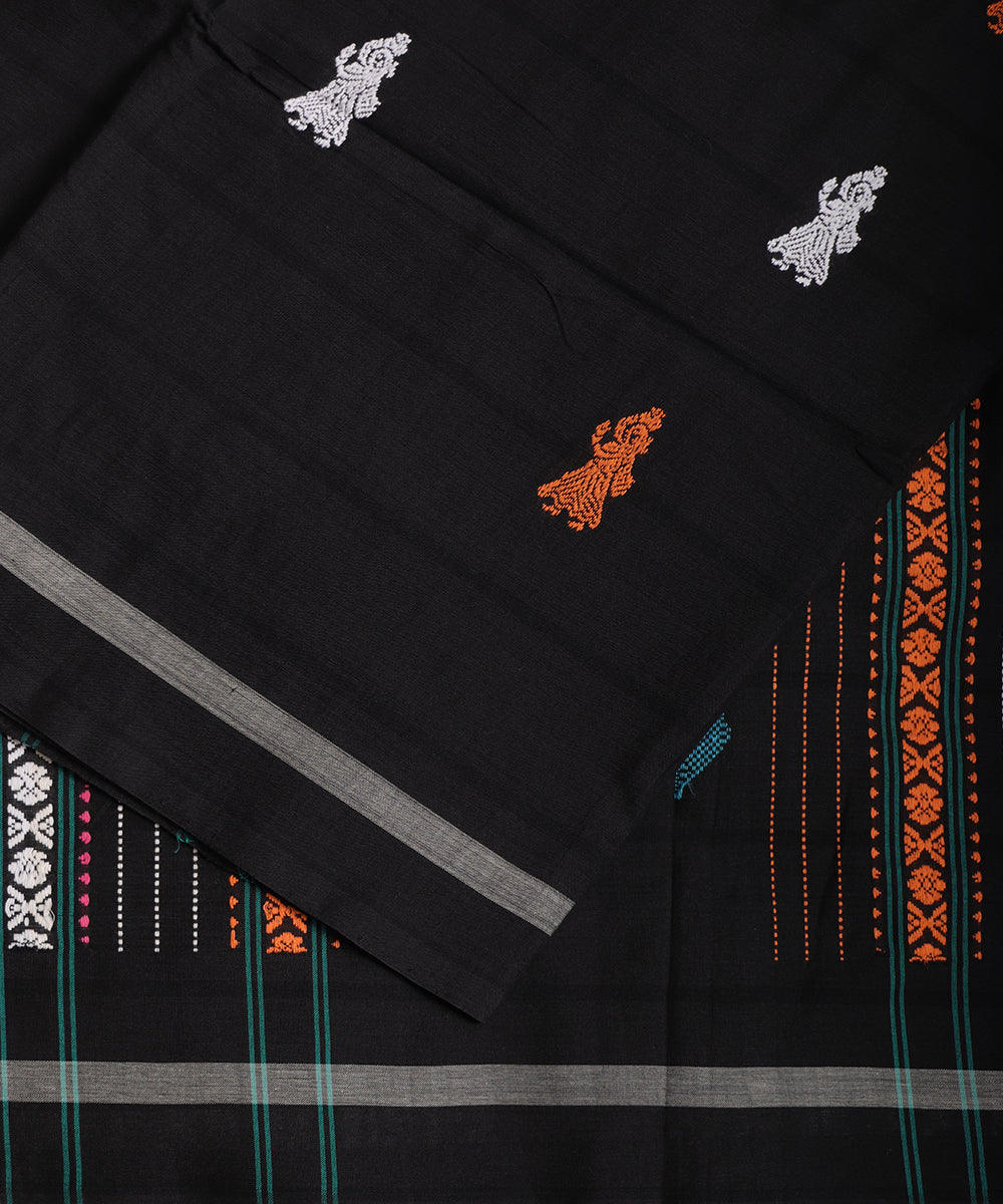 Black color handloom gollabhama cotton saree