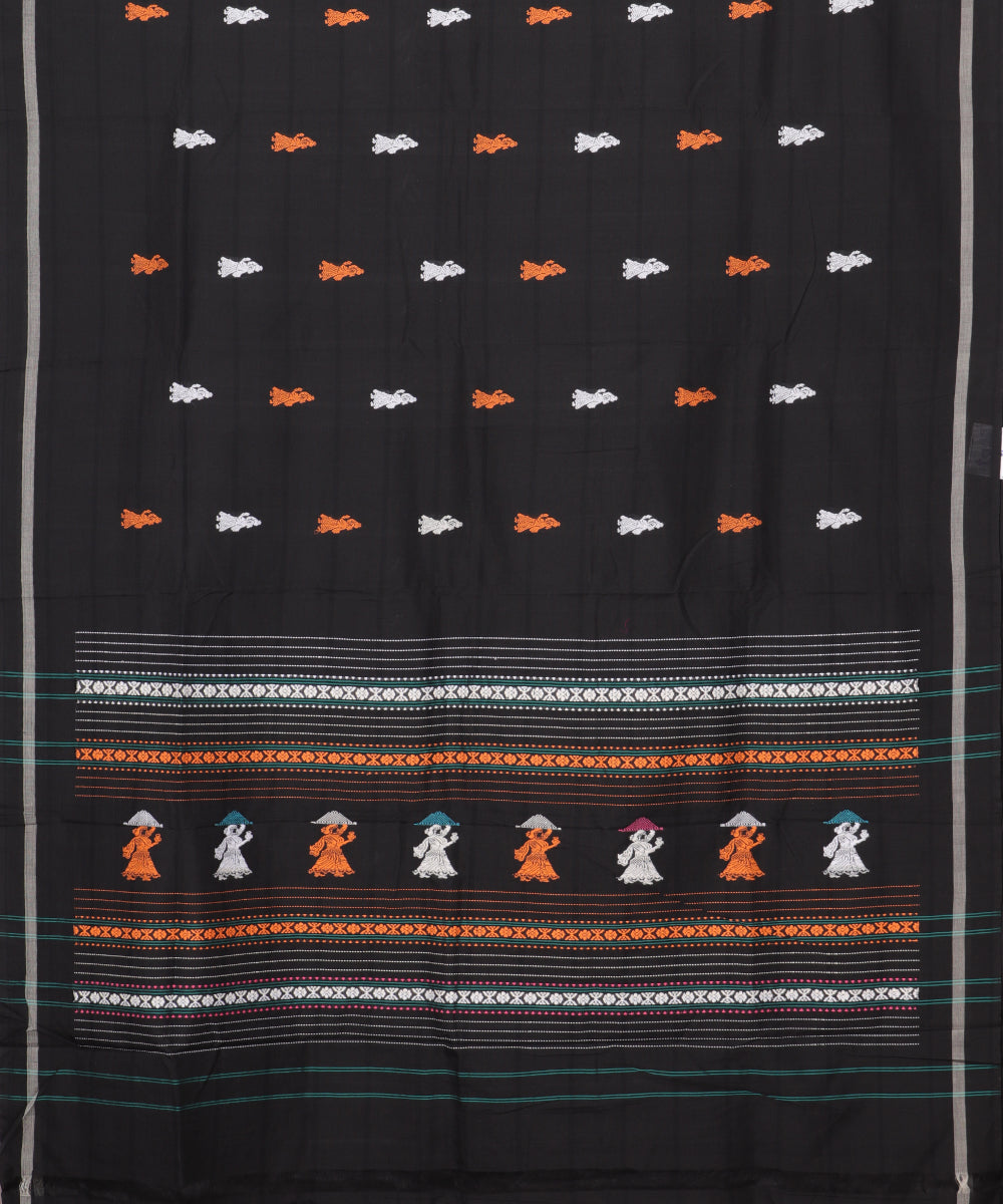 Black color handloom gollabhama cotton saree