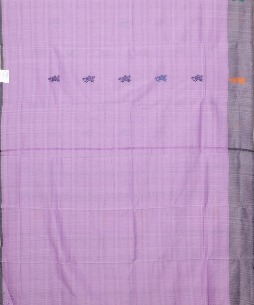 Plum violet color handloom gollabhama cotton saree
