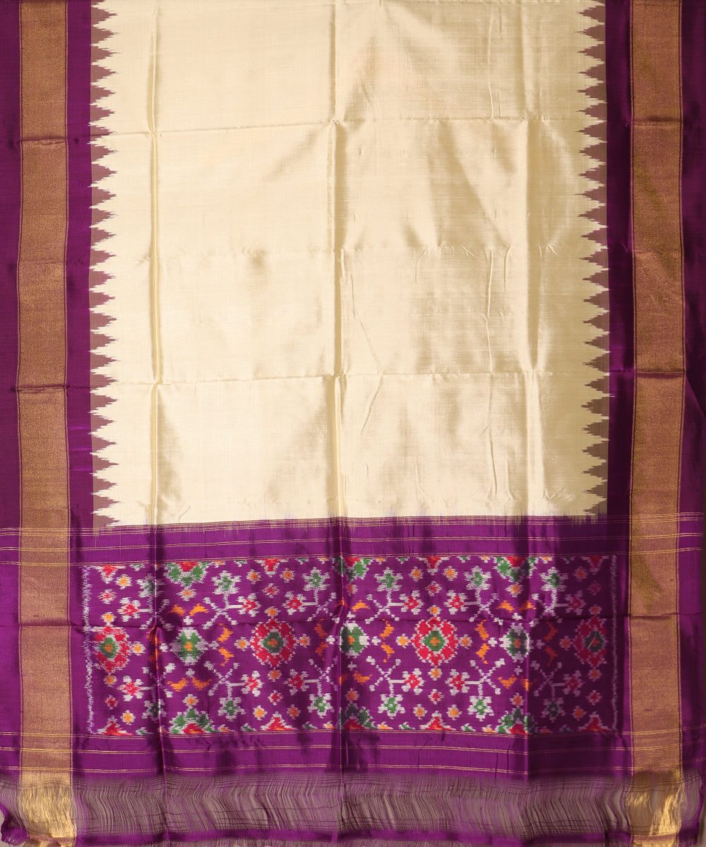 Peach color handloom silk dupatta