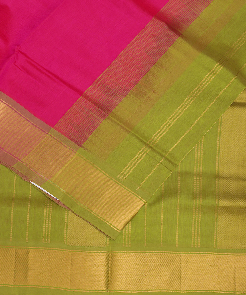 Magenta pink color handloom madhavaram sico saree
