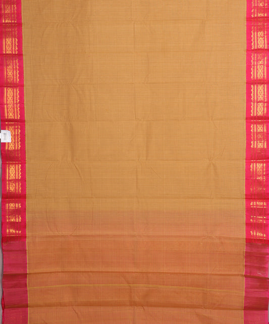 Peanut brown color handloom Gadwal cotton saree