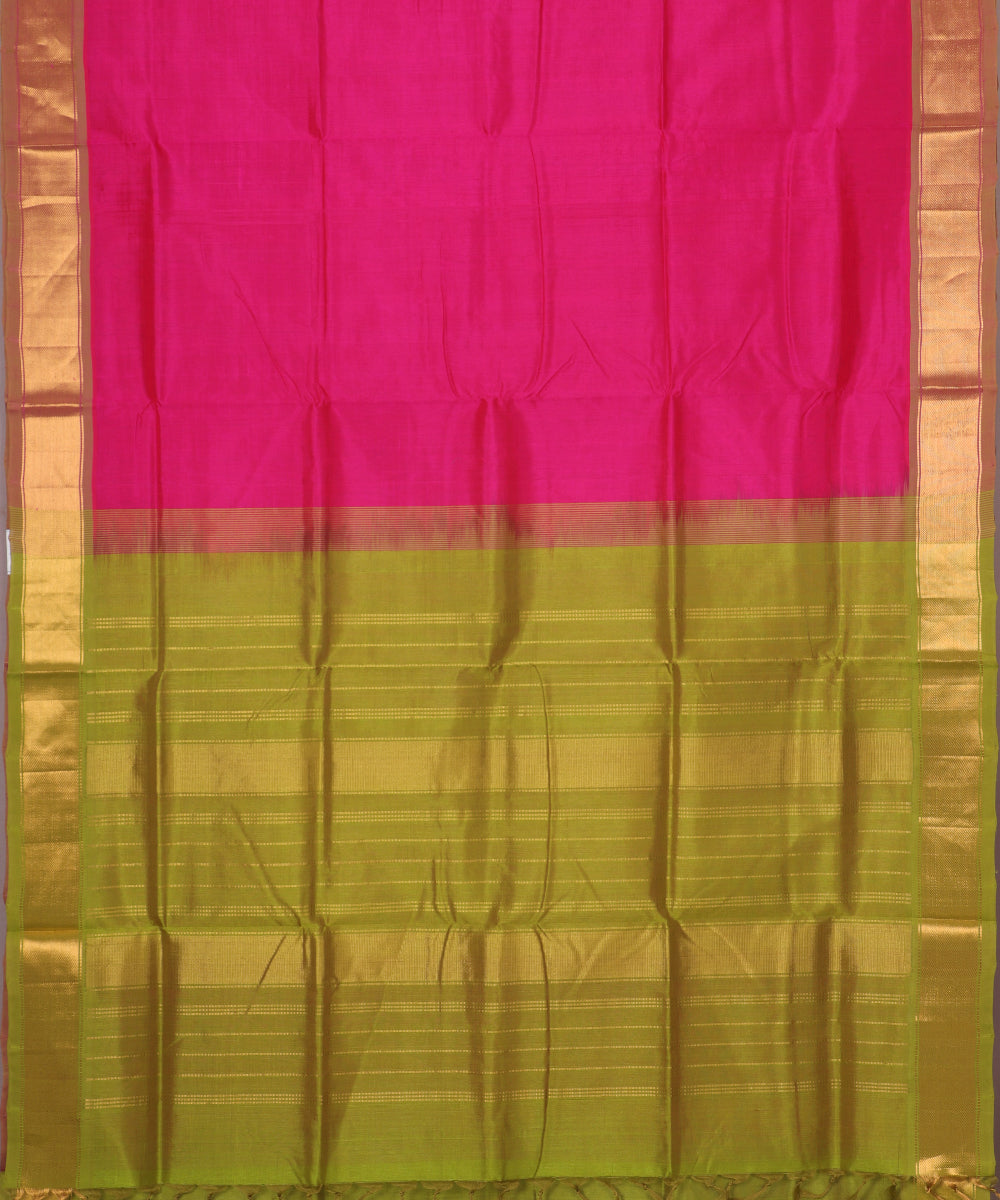 Magenta pink color handloom madhavaram sico saree