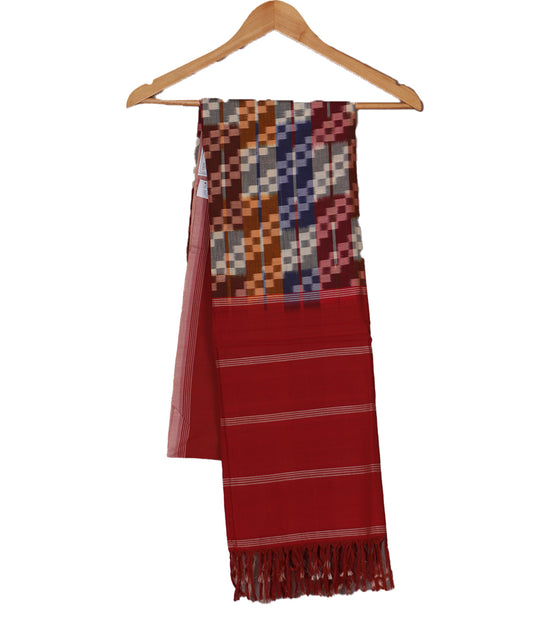Multi-color handloom cotton dupatta
