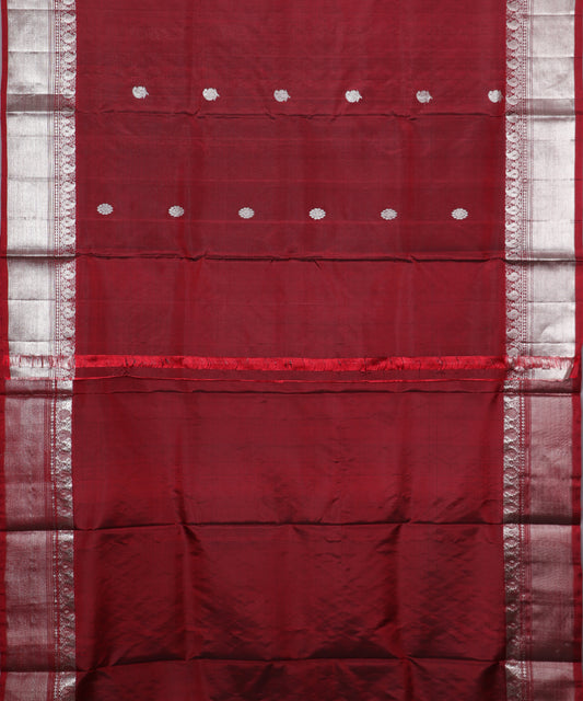 Fire brick red color handloom madhavaram silk saree