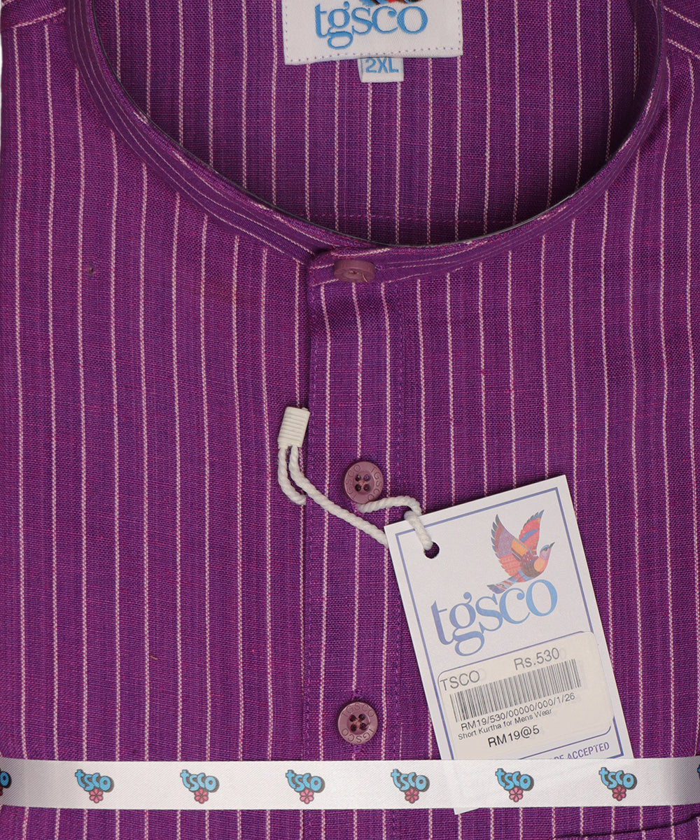 Handloom Men’s Khadi Short Kurta – Half Sleeves