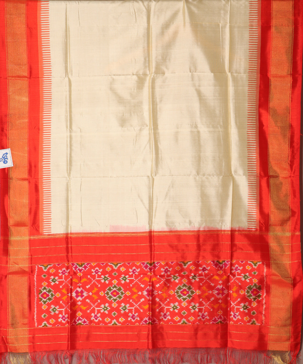 Peach color handloom silk dupatta