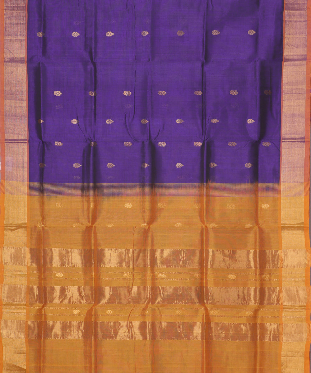 Navy blue color handloom madhavaram sico saree