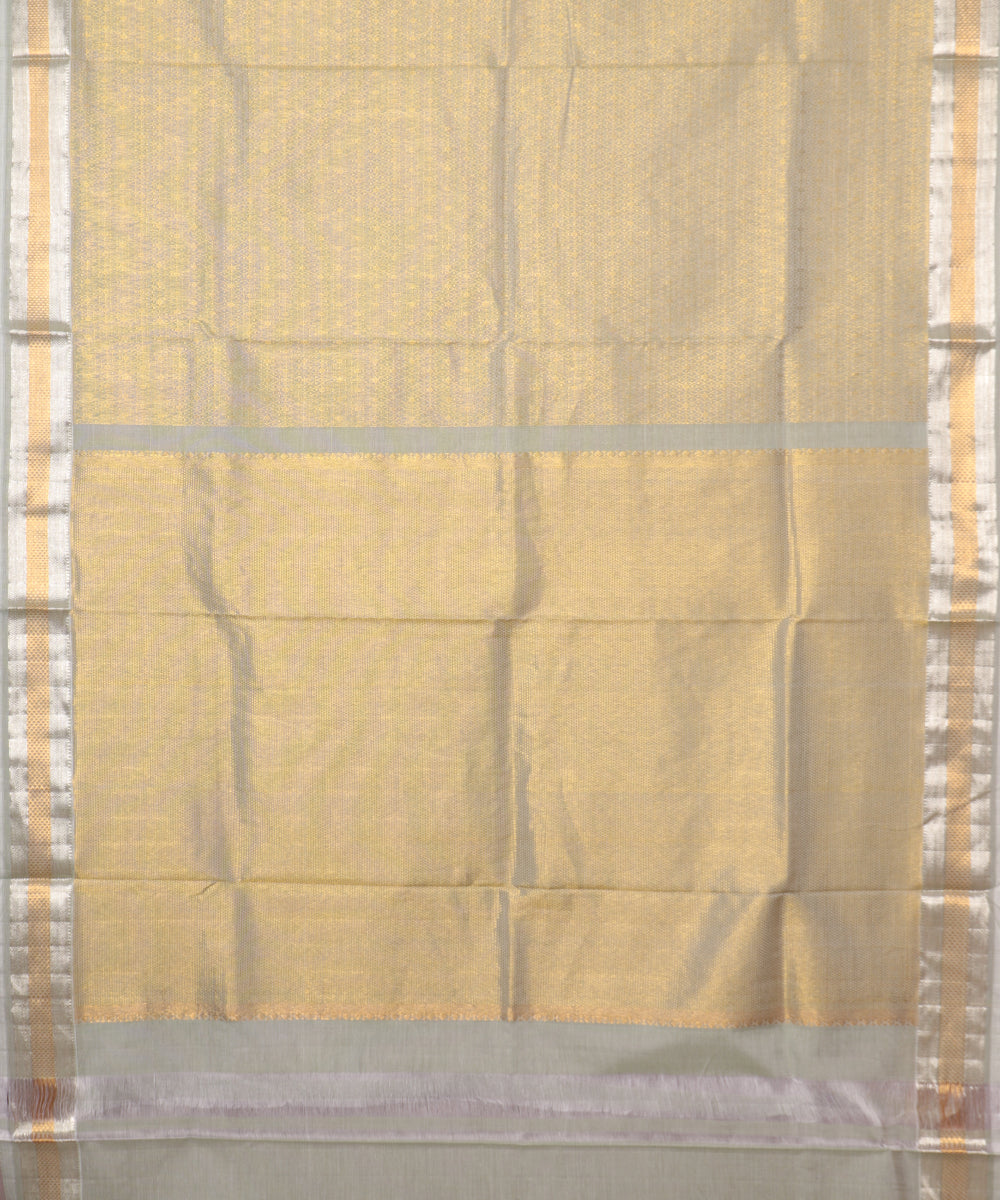 Sage green color handloom Jacquard Kuttu cotton saree