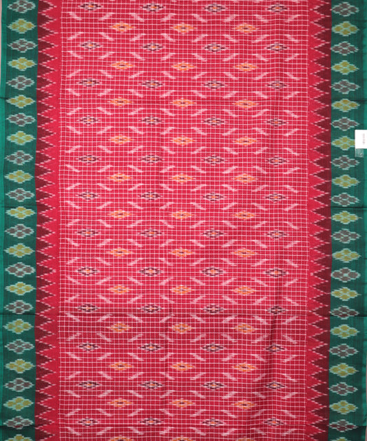 Burgundy red color pochampally mercerised muthyampet cotton saree