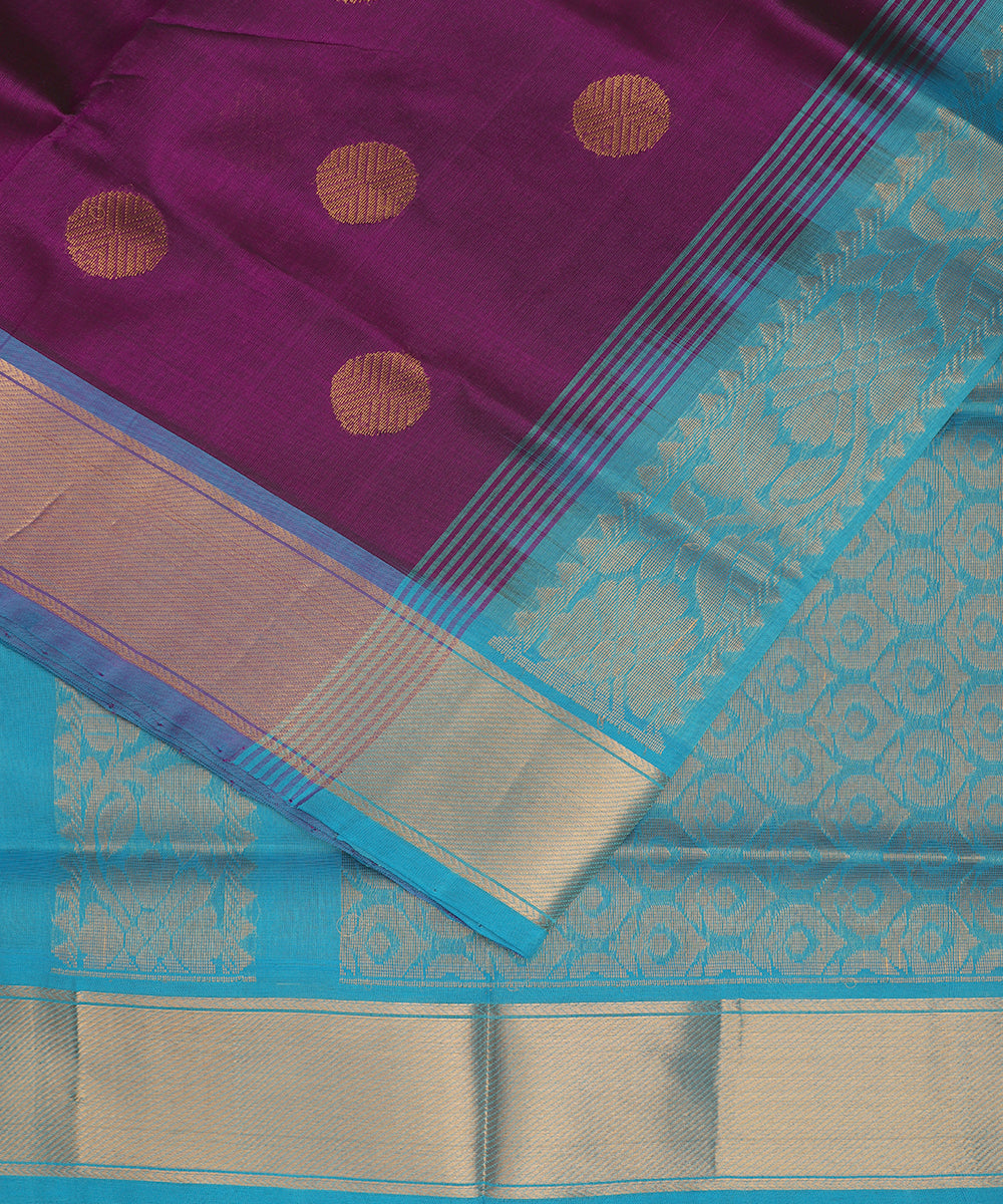 Lollipop violet color handloom madhavaram sico saree