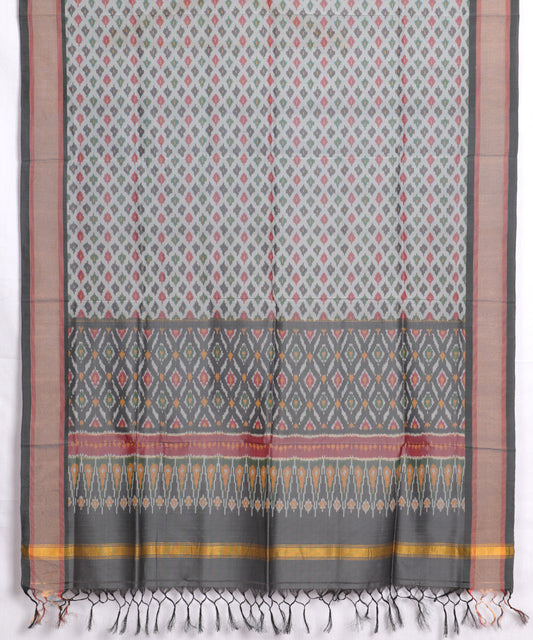Rhino gray color handloom ikat sico dupattas