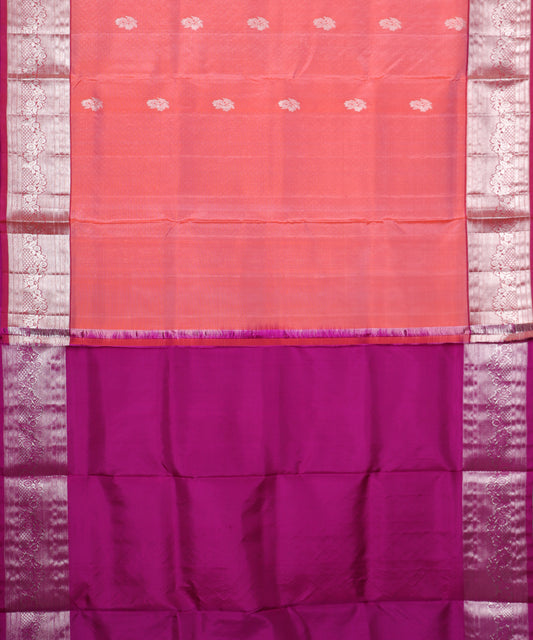 Salmon color handloom madhavaram silk saree