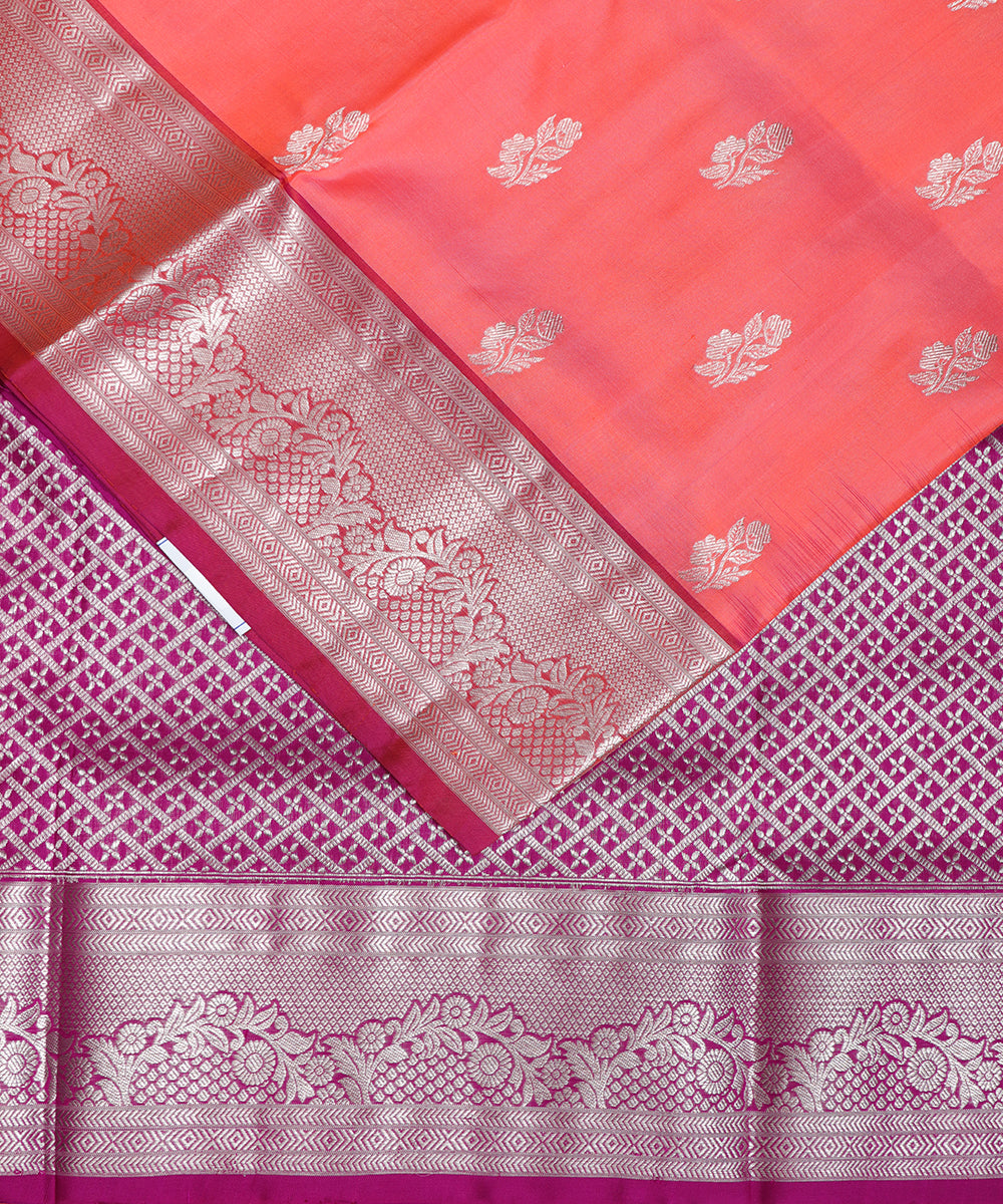 Salmon color handloom madhavaram silk saree