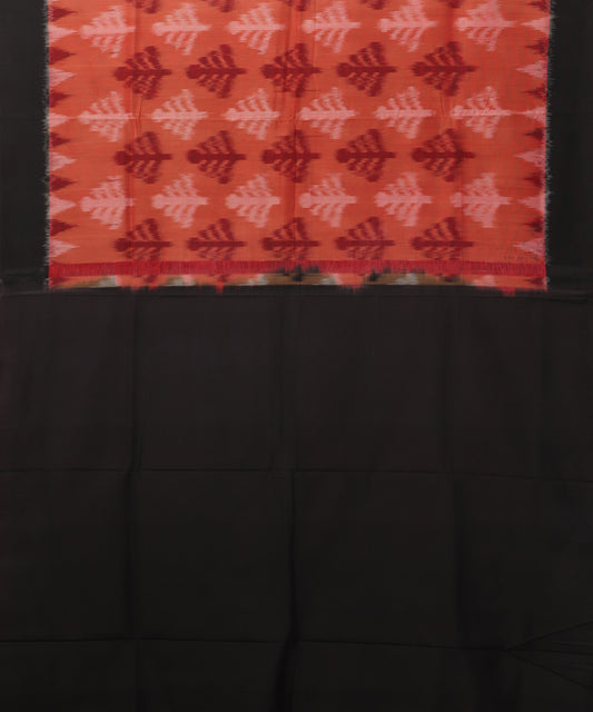 Persian red color pochampally cotton saree