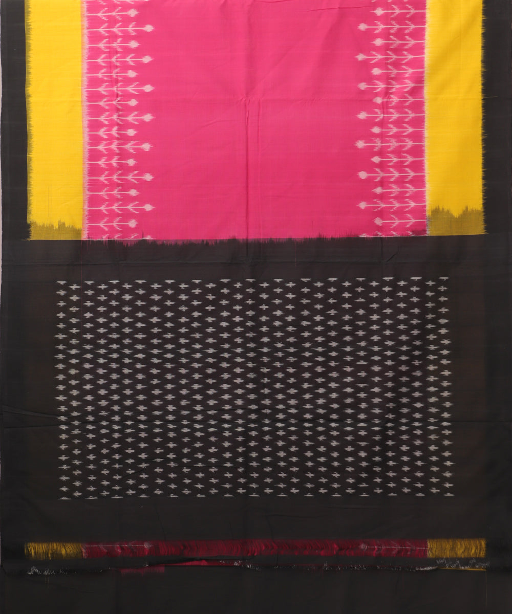 Ruby pink color pochampally cotton saree