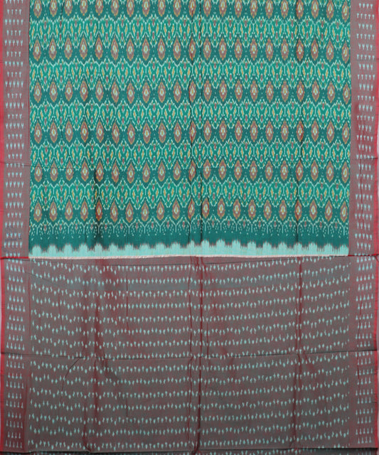 Forest green color pochampally mercerised cotton saree