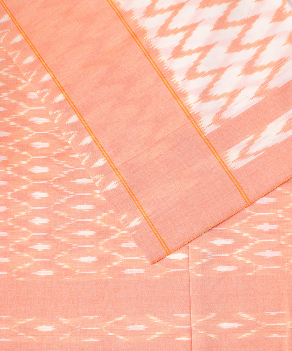 Cream color pochampally mercerised cotton saree