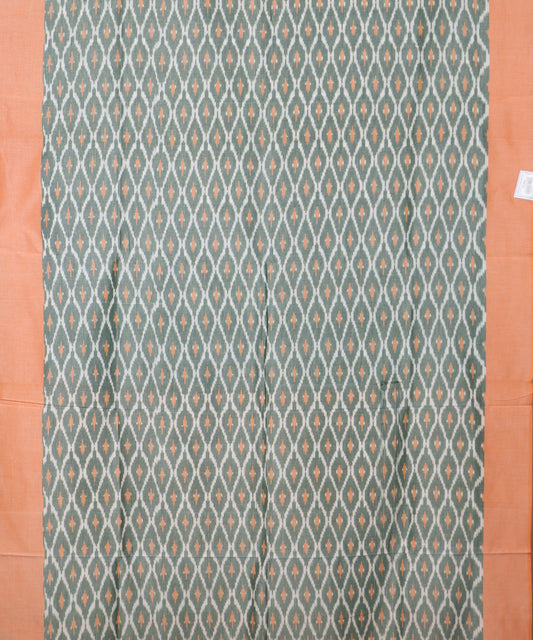 Fern green color pochampally mercerised cotton saree