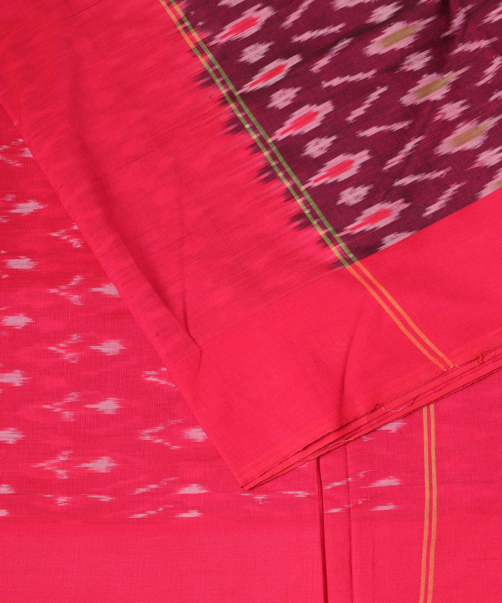 Eggplant violet color pochampally mercerised cotton saree