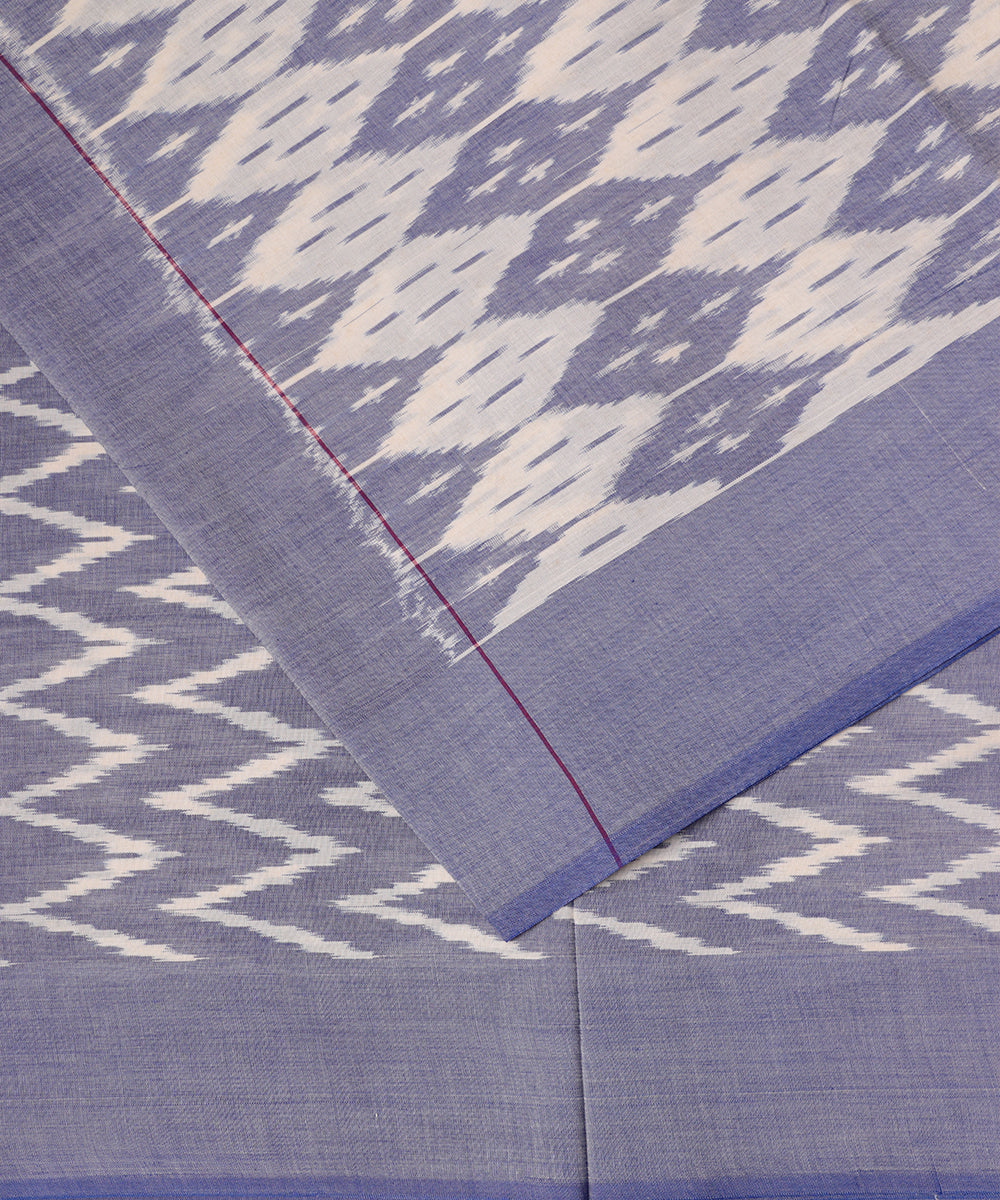 Cream color pochampally mercerised cotton saree