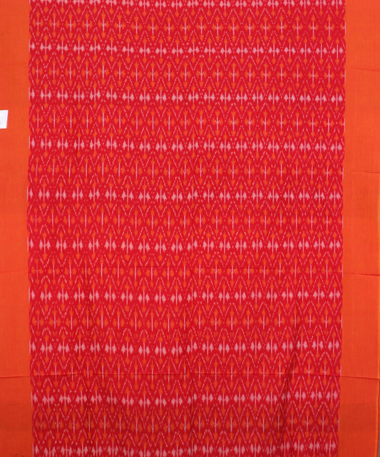 Red color pochampally mercerised cotton saree