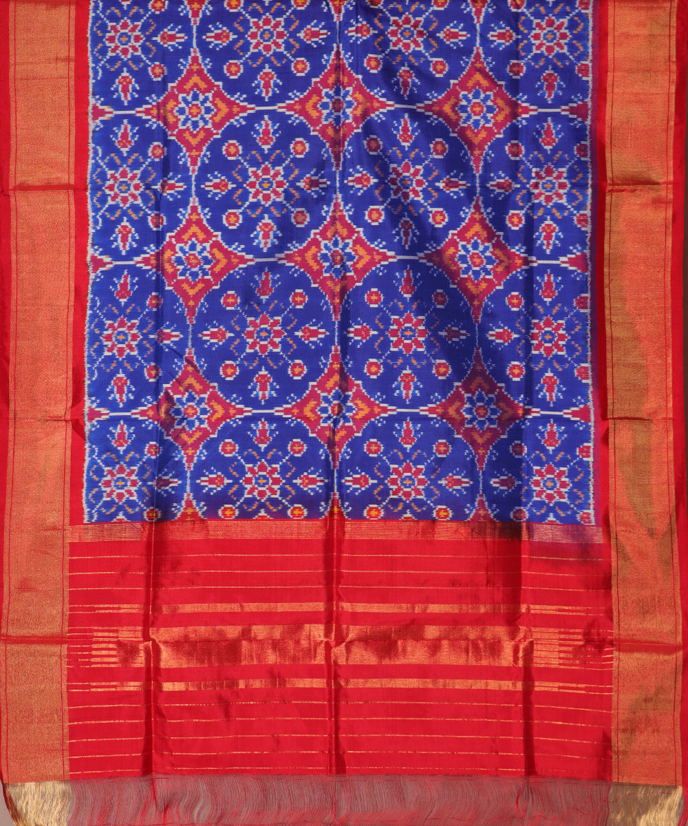 Navy blue color handloom silk dupatta