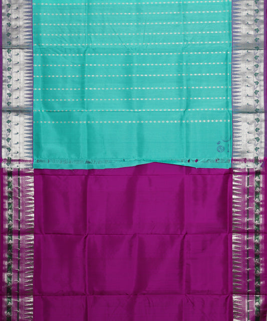 Jungle green color handloom venkatagiri sico saree