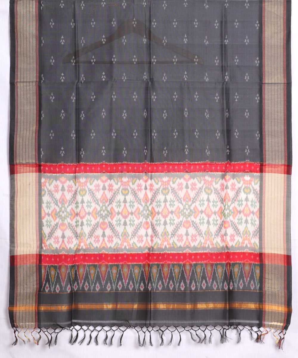 Anchor gray color handloom ikat sico dupattas