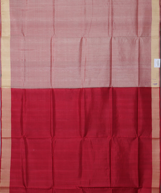 Indian red shade handloom tussar silk saree