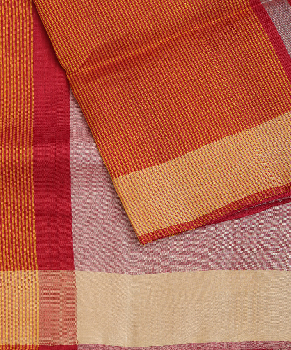 Indian red shade handloom tussar silk saree
