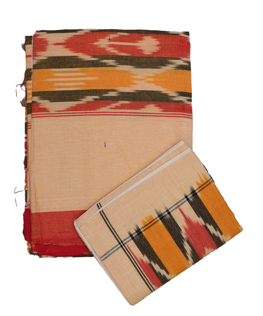 Multi-color handwoven pochampally single cot bedsheet