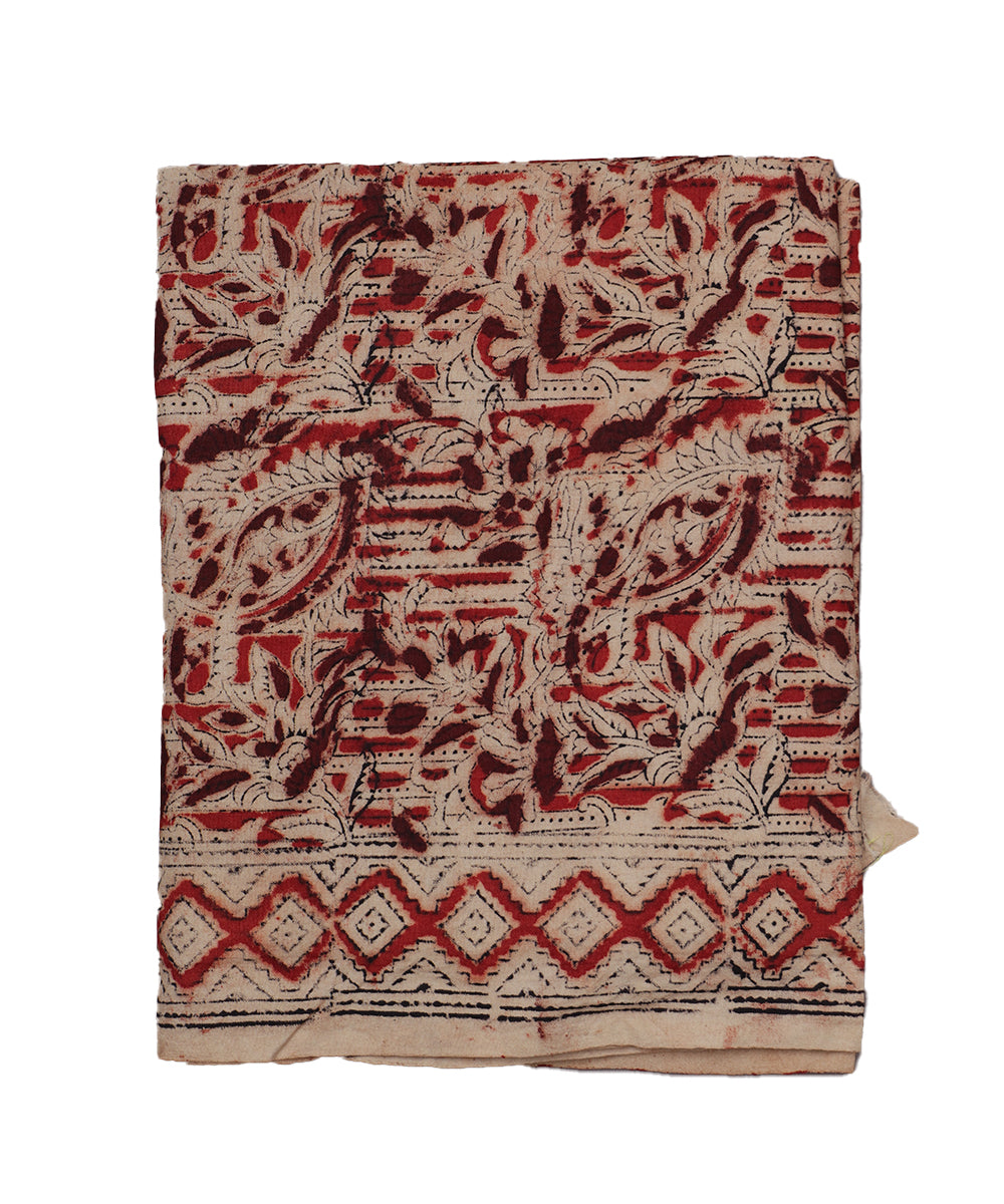 Beige handloom Kalamkari lungies