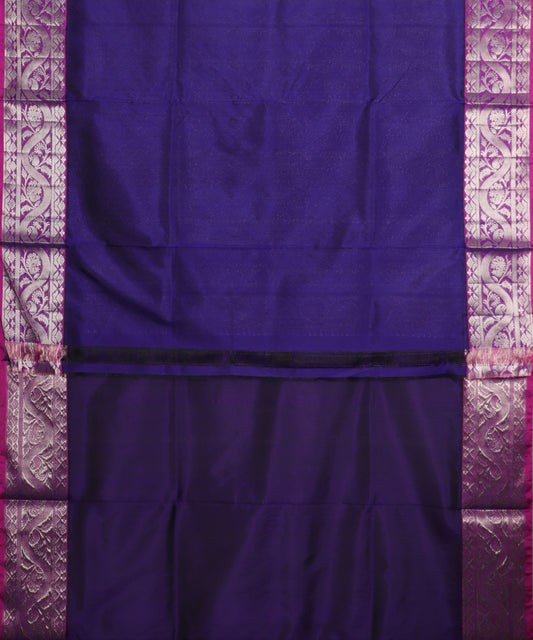 Dark space blue color handloom venkatagiri sico saree