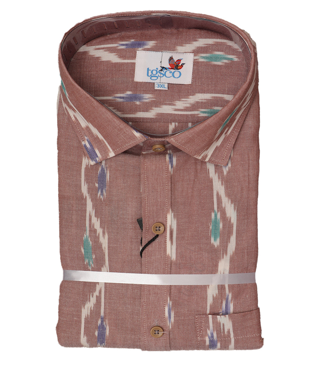 Redwood color handloom pochampally shirt
