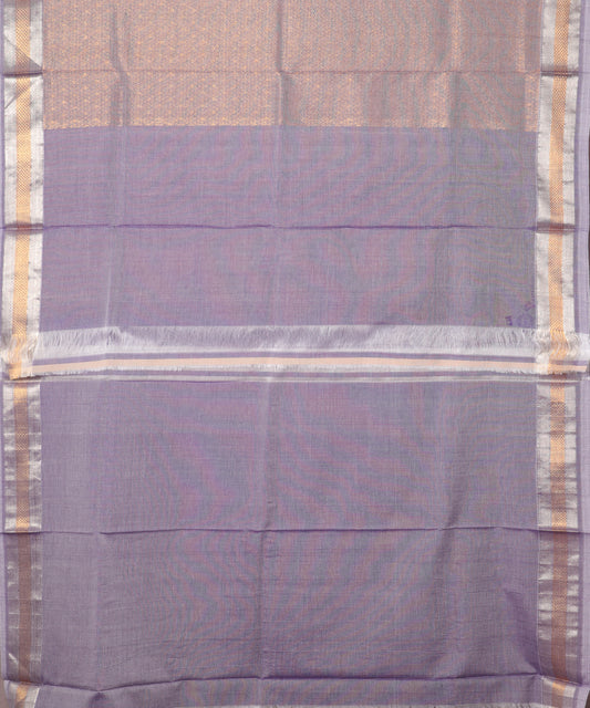 Mauve violet color handloom Jacquard Kuttu cotton saree