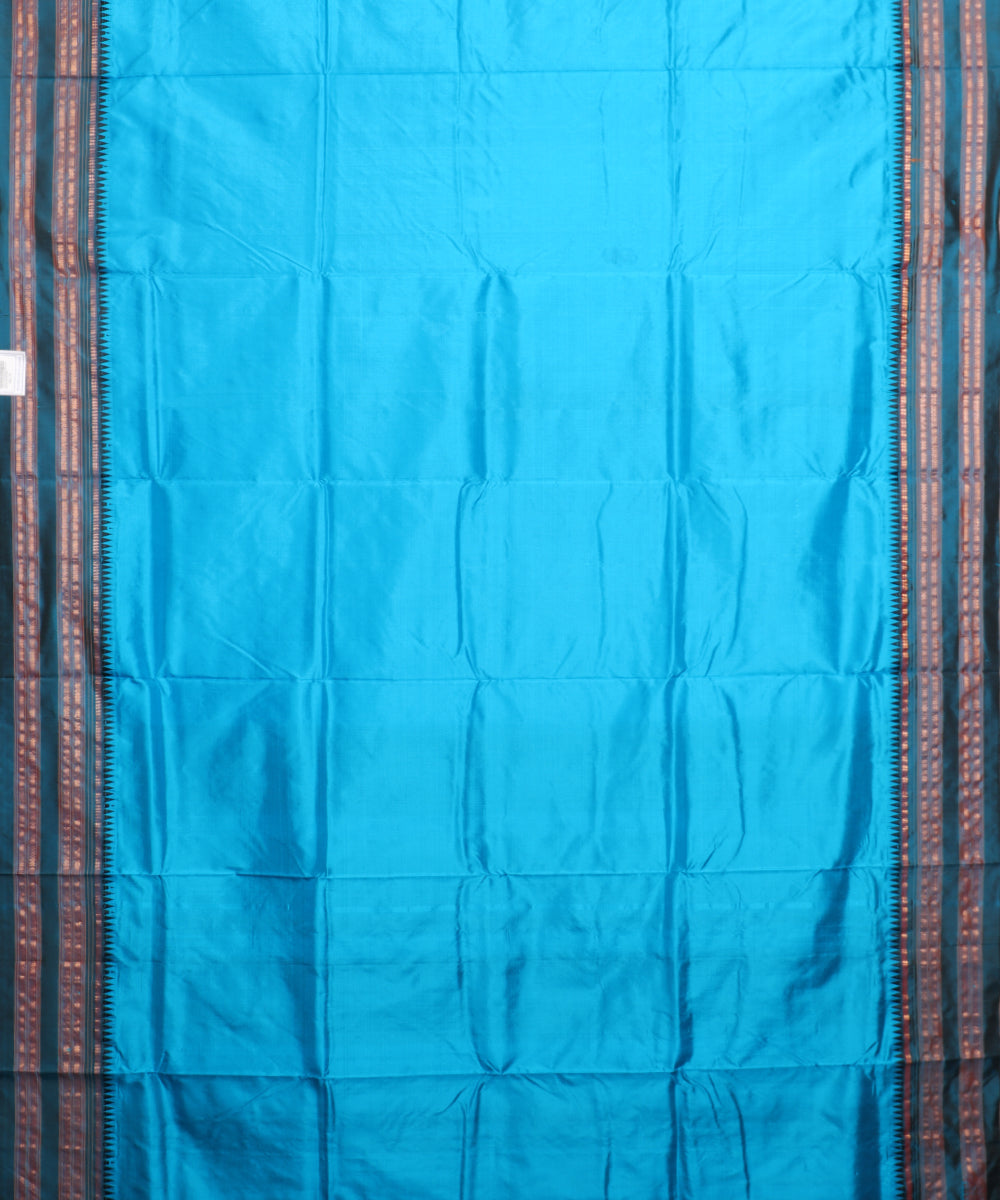 Olympic blue color handloom Narayanpet silk saree