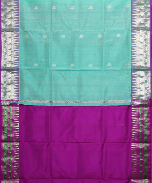 Mint green color handloom venkatagiri sico saree