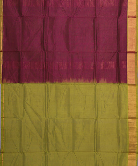 Eggplant violet color handloom venkatagiri sico saree