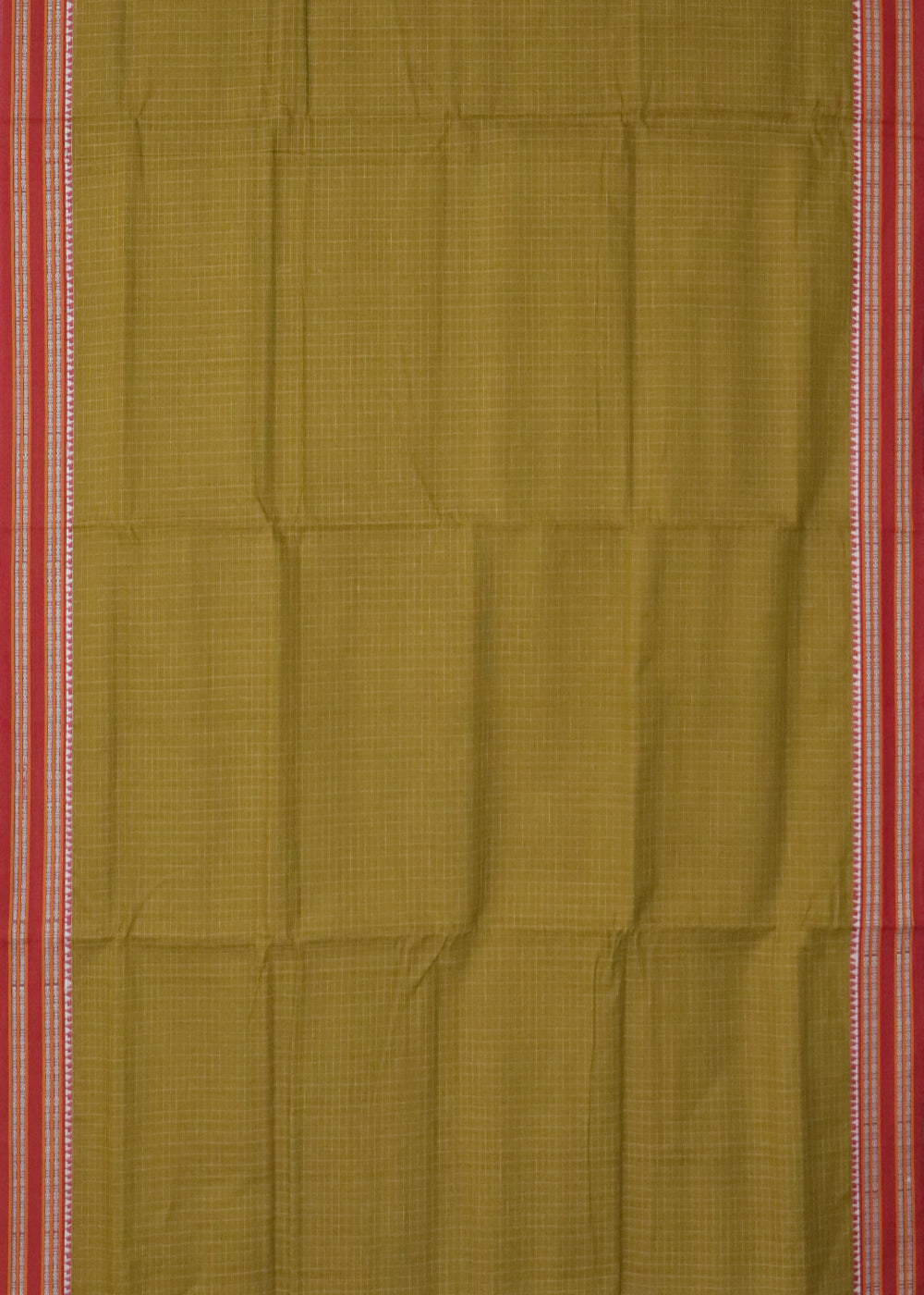 Moss green color narayanpet 9 yards cotton saree