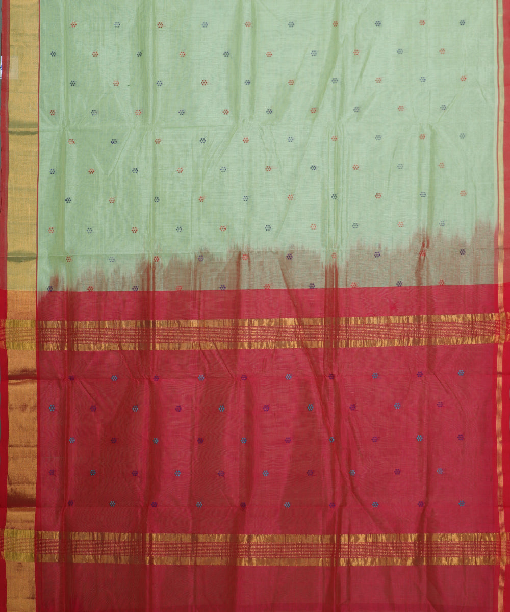 Sage green color handloom venkatagiri sico saree