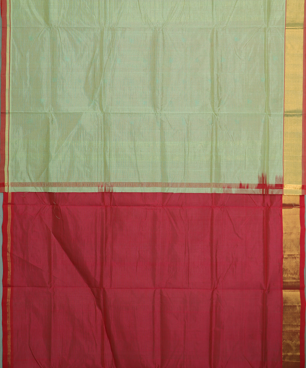 Sage green color handloom venkatagiri sico saree